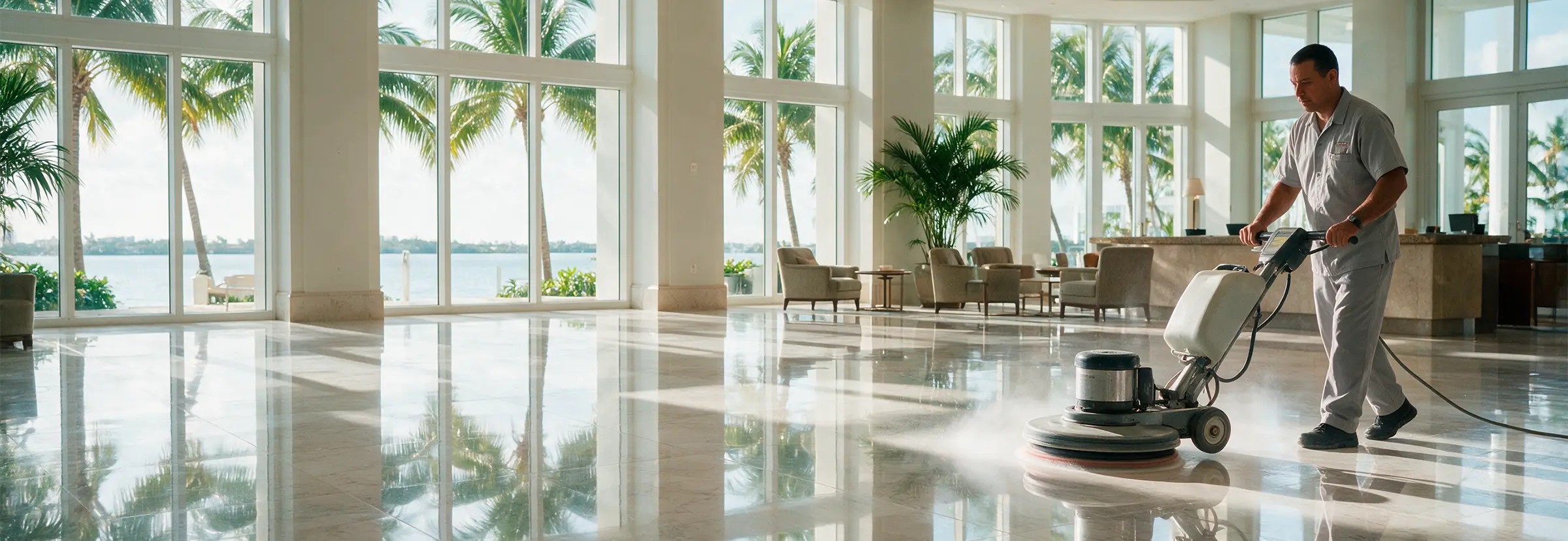 Restauración de pisos comerciales en Miami - Service Solutions USA
